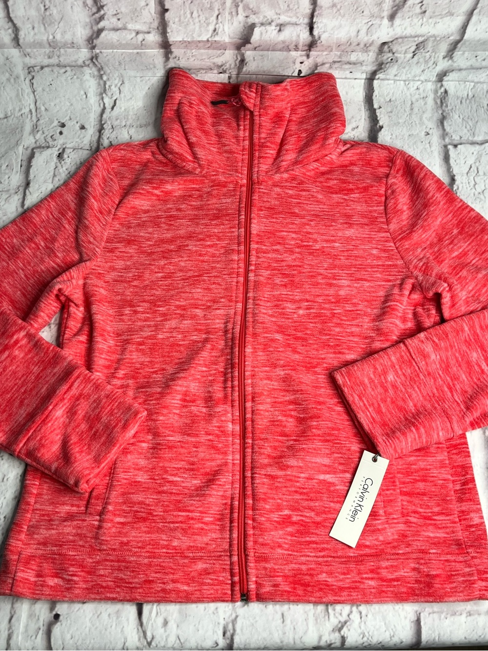 Calvin Klein Performance Quick Dry Coral Women's size XL Full Zip Jacket NEW